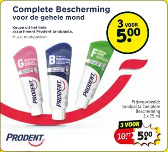Kruidvat Prodent Tandpasta Complete Bescherming aanbieding