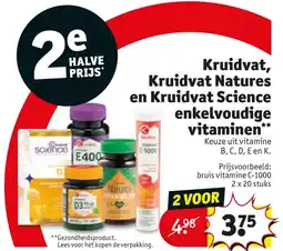 Kruidvat Kruidvat, Kruidvat Natures en Kruidvat Science enkelvoudige vitaminen aanbieding