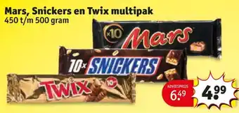 Kruidvat Mars, Snickers en Twix multipak aanbieding