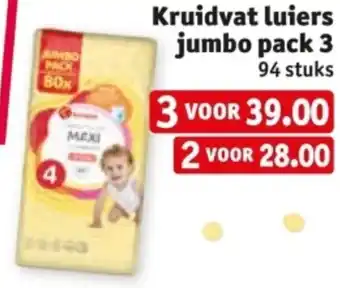 Kruidvat Kruidvat luiers jumbo pack 3 aanbieding