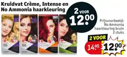 Kruidvat Kruidvat Crème, Intense en No Ammonia Haarkleuring aanbieding