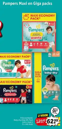 Kruidvat Pampers Maxi en Giga packs aanbieding