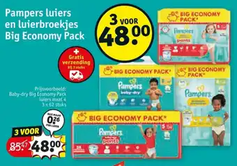 Kruidvat Pampers luiers en luierbroekjes Big Economy Pack aanbieding