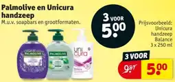 Kruidvat Palmolive en Unicura handzeep aanbieding
