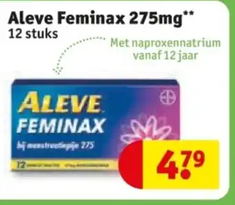 Kruidvat Aleve Feminax 275mg aanbieding