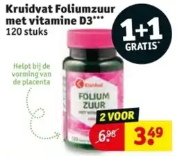 Kruidvat Kruidvat Foliumzuur met vitamine D3 aanbieding