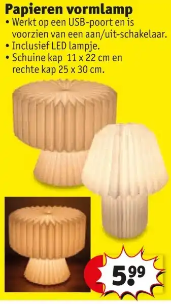 Kruidvat Papieren Vormlamp aanbieding