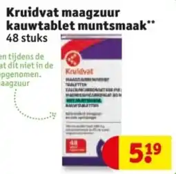 Kruidvat Kruidvat maagzuur kauwtablet muntsmaak aanbieding