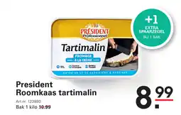 Sligro President Roomkaas tartimalin aanbieding