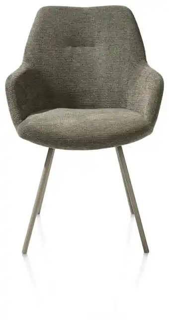 Xooon Odin, armstoel - metalen frame RAL 7034 - grijs-groen - stof Vada mosgroen aanbieding