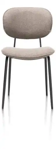 Xooon Lexi, eetkamerstoel - zwart frame (ROB) - stof Ponti - Lichtbruin aanbieding