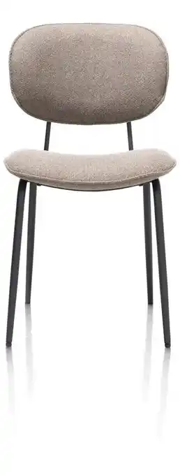Xooon Lexi, eetkamerstoel - zwart frame (ROB) - stof Ponti - Lichtbruin aanbieding