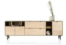 Xooon Elements, dressoir 240 cm. - 3-deuren + 2-laden + 5-niches + led incl. metalen poten - natural aanbieding