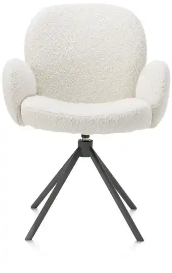 Xooon Jaxon, armstoel - graphiet frame - draaibaar - stof Brioni - ivoor aanbieding