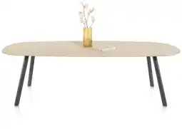 Xooon Niora, eetkamertafel 210 x 110 cm - deens ovaal - metalen poot - Graphite naturel aanbieding