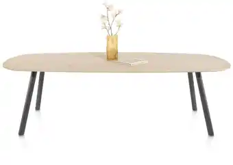 Xooon Niora, eetkamertafel 210 x 110 cm - deens ovaal - metalen poot - Graphite naturel aanbieding