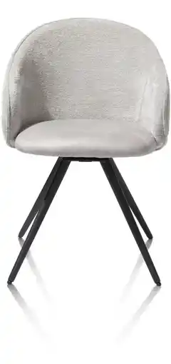 Xooon Owen, armstoel 4-poots zwart (ROB) - draaibaar - stof Calabria - Kiezel aanbieding