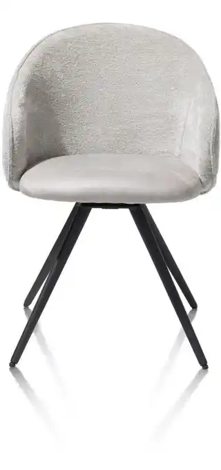 Xooon Owen, armstoel 4-poots zwart (ROB) - draaibaar - stof Calabria - Kiezel aanbieding