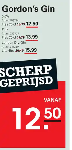 Sligro Gordon's Gin aanbieding
