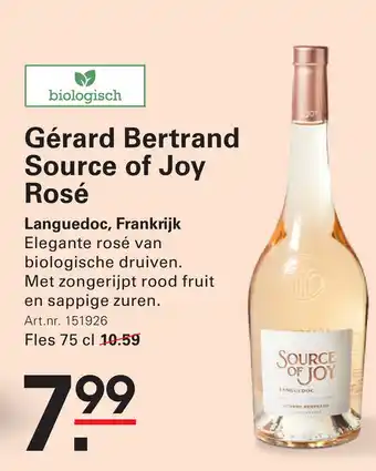 Sligro Gérard Bertrand Source of Joy Rosé aanbieding