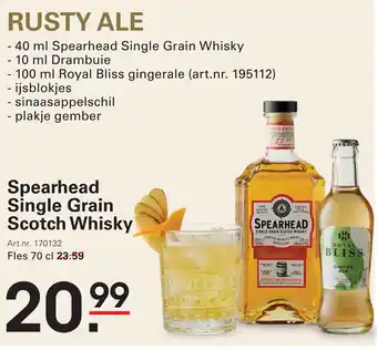 Sligro Spearhead Single Grain Scotch Whisky aanbieding