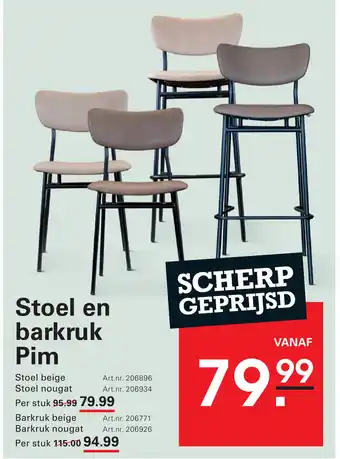 Sligro Stoel en barkruk Pim aanbieding