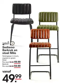 Sligro Sediamo Barkruk en stoel Milo aanbieding