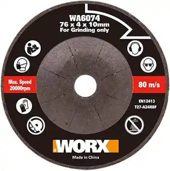 Amazon WORX WA6074 76mm Slijpschijf voor WX801 Chopper aanbieding