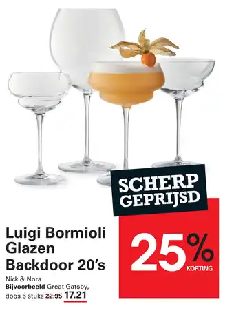 Sligro Luigi Bormioli Glazen Backdoor 20's aanbieding