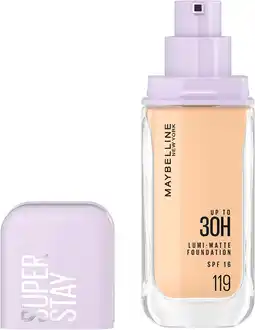 Amazon Maybelline New York Super Stay up to 30H Lumi-Matte Foundation with Amino Acids - 119 aanbieding