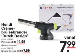Sligro Hendi Crème brûléebrander Dutch Design aanbieding