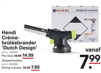 Sligro Hendi Crème brûléebrander Dutch Design aanbieding