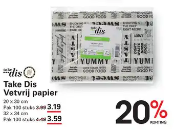 Sligro Take Dis Vetvrij papier aanbieding