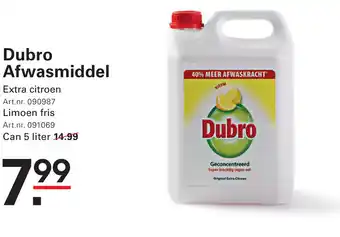Sligro Dubro Afwasmiddel aanbieding