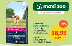 Maxi Zoo Eukanuba hondenvoeding aanbieding