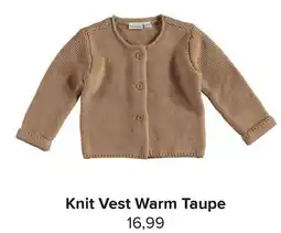 Baby-Dump Knit Vest Warm Taupe aanbieding