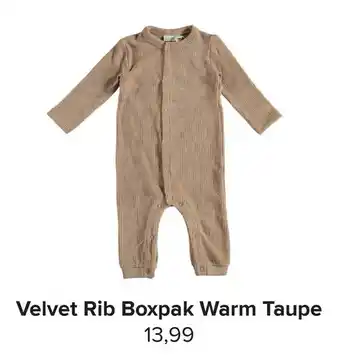 Baby-Dump Velvet Rib Boxpak Warm Taupe aanbieding