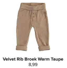 Baby-Dump Velvet Rib Broek Warm Taupe aanbieding
