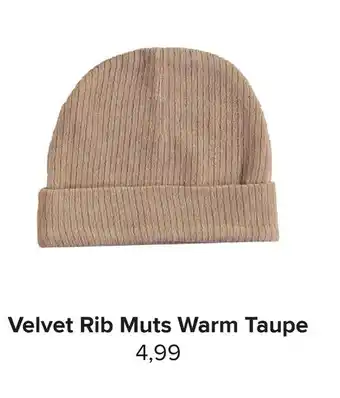 Baby-Dump Velvet Rib Muts Warm Taupe aanbieding