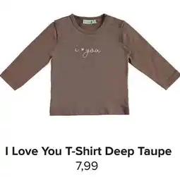 Baby-Dump I Love You T-Shirt Deep Taupe aanbieding