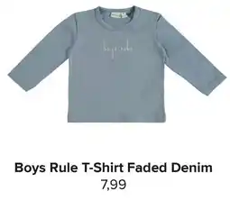 Baby-Dump Boys Rule T-Shirt Faded Denim aanbieding