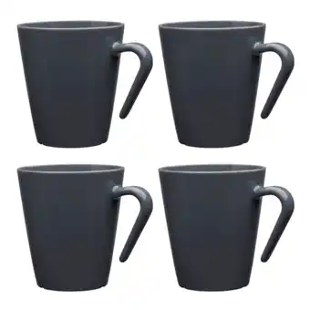 ANWB Mydrinkglass Camping Koffiebekers 4 st. Donker Grijs XXL aanbieding