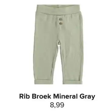 Baby-Dump Rib Broek Mineral Gray aanbieding