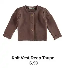 Baby-Dump Knit Vest Deep Taupe aanbieding