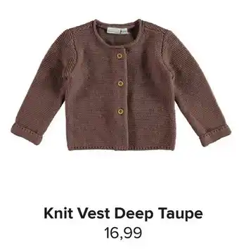 Baby-Dump Knit Vest Deep Taupe aanbieding