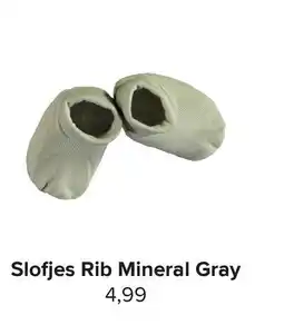 Baby-Dump Slofjes Rib Mineral Gray aanbieding