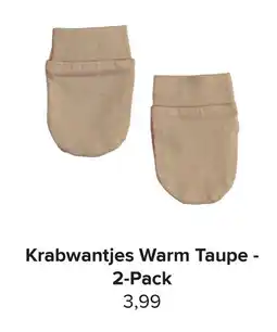 Baby-Dump Krabwantjes Warm Taupe aanbieding