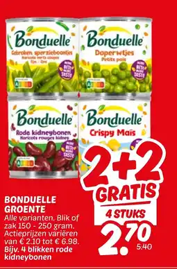 Dekamarkt Bonduelle groente aanbieding
