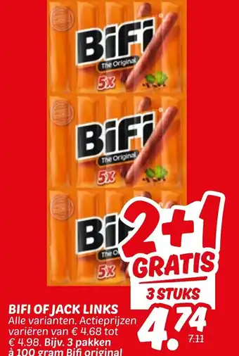Dekamarkt Bifi of jack links aanbieding