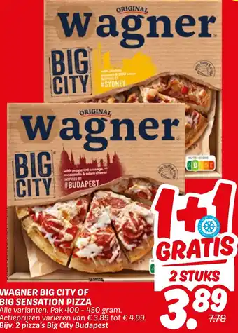 Dekamarkt Wagner big city of big sensation pizza aanbieding